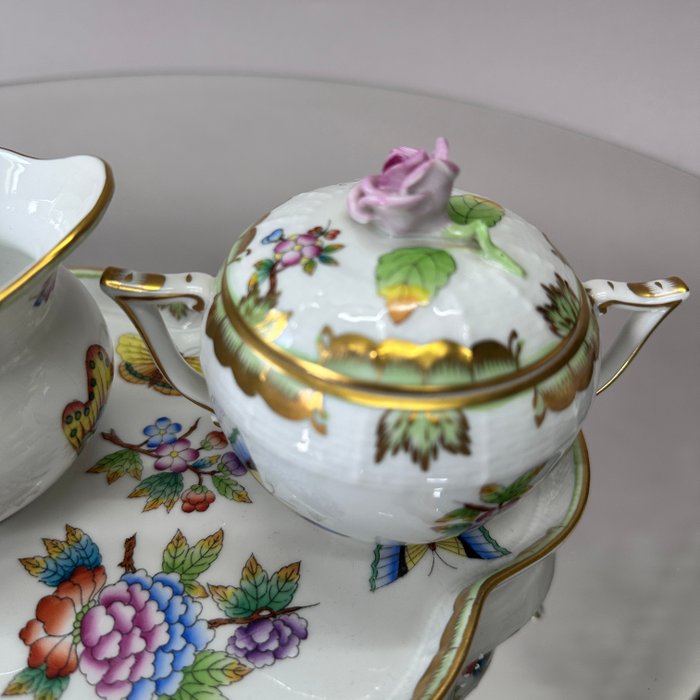 Herend - Sukker og fløde sæt - Knogleporcelæn - Dronning Victoria