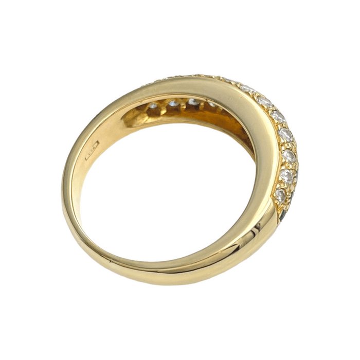 Ring - 18 kraat Gulguld -  038ct tw Smaragd - Diamant - Smaragd diamantring