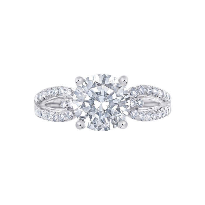 Ring - 14 karat Hvidguld -  2.52ct. tw. Diamant (Laboratoriedyrket) - Diamant