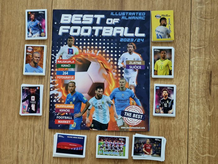 Variant Panini - Best of Football 2023/24 - Erling Haaland Kylian Mbappé Zlatan Ibrahimović Cristiano Ronaldo Lionel Messi Empty album + complete loose sticker set