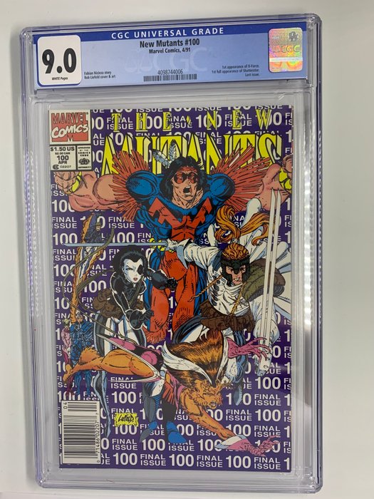 New Mutants 100 - Last issue - 1st appearance of X-Force  Shatterstar - CGC 90 - 1 Graded comic - Første udgave - 1991