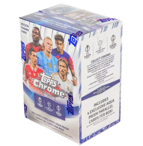 2023/24 Topps Chrome UEFA Club - Blaster Box Chase the Autograph! - 1 Sealed box - Næsten så god som ny (NM)