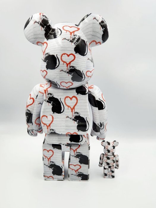 Banksy X Brandalism X Medicom toy Be@rbrick - Banksy Love Rat 100%  400% Bearbrick 2021