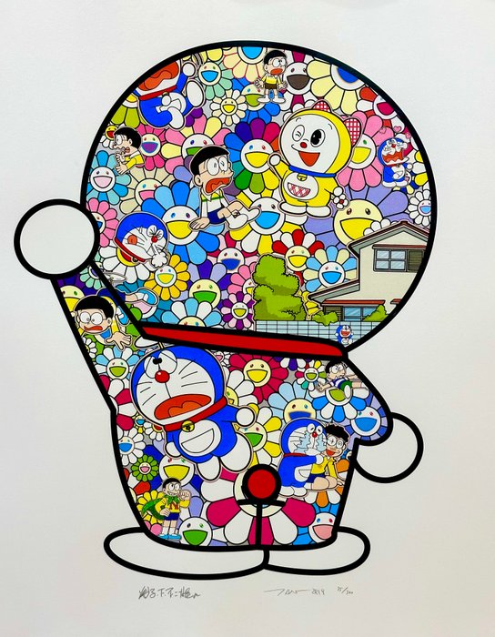 Takashi Murakami (1962) - Doraemon in the Field of Flowers