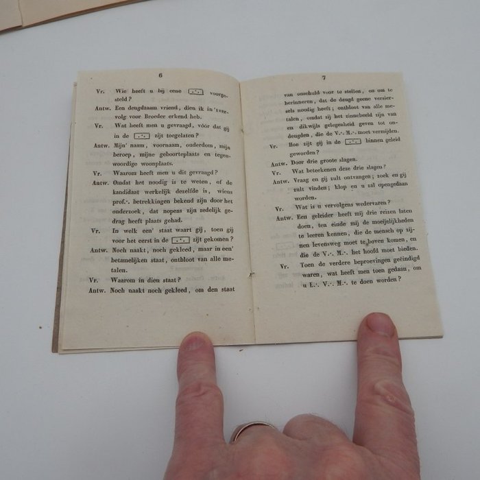 groot loge - vrijmetselarij 6 oude rituaal boeken - 1840