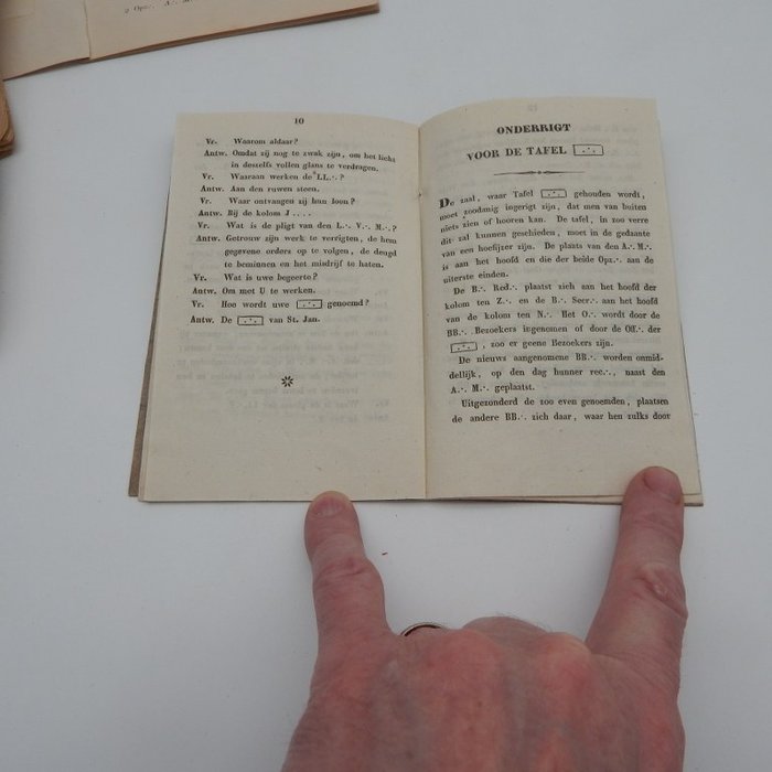 groot loge - vrijmetselarij 6 oude rituaal boeken - 1840