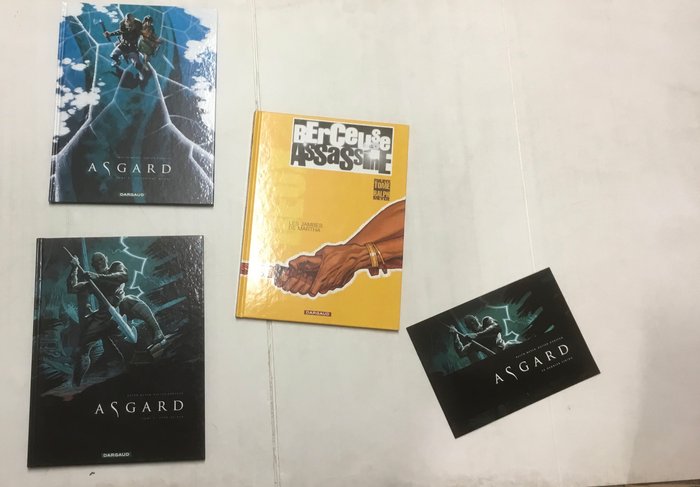 Asgard T1 + T2 + Berceuse assassine T2 + dossier de presse + 2x dédicace - 3x C - 3 Album - Første udgave - 1999/2013