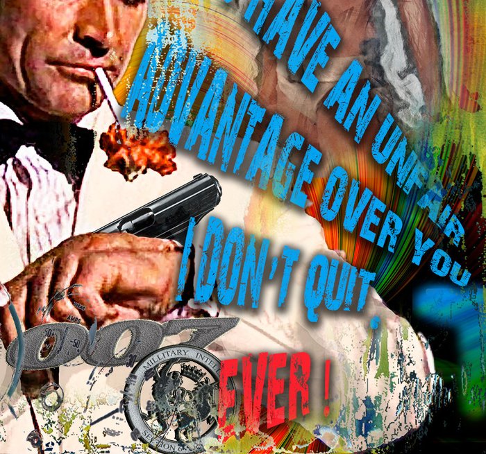 James Bond - Original LUC BEST Giclee  James Bond "Unfair Advantage"