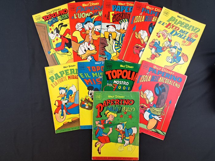 Albi d'Oro Serie Comica - Topolino e il Mostro dei Sette Colori e altri Albi d'Oro - 9 Comic - Første udgave - 1955