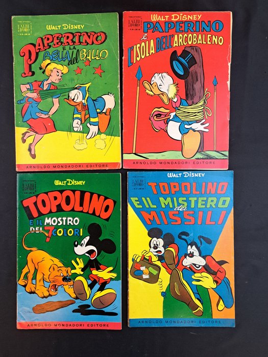 Albi d'Oro Serie Comica - Topolino e il Mostro dei Sette Colori e altri Albi d'Oro - 9 Comic - Første udgave - 1955