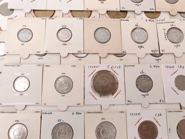 Israel, Kina. Collection of 58 Coins 20.th century  (Ingen mindstepris)