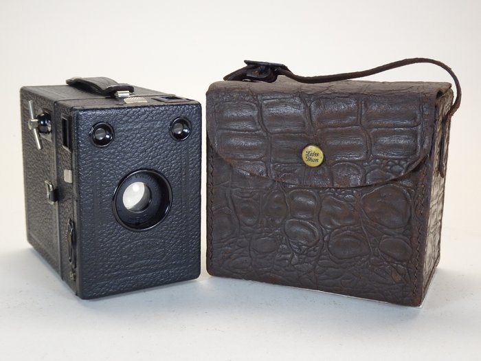 Zeiss Ikon Box Tengor 54/2  1e model + leren tas | Analogt kamera