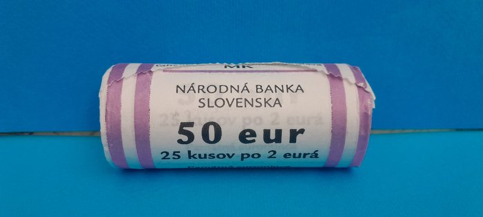 Slovakiet. 2 Euro 2023 "Stagecoaches Vienna-Bratislava" (25 monete) in rotolino  (Ingen mindstepris)