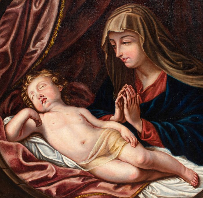 Adele Pinot (1848), da Guido Reni (Bologna, 1575 –1642) - Madonna in adorazione del Bambino dormiente