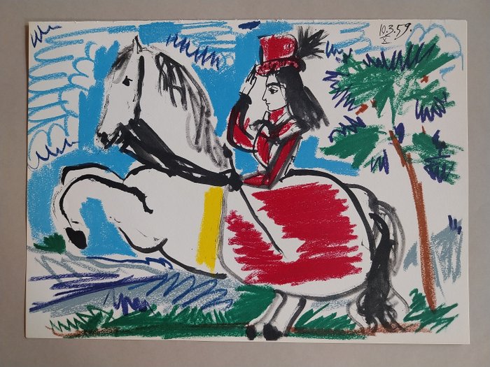 Pablo Picasso (1881-1973) (after) - Aus Toros y Toreros (1961 gedruckt) Dame auf Pferd