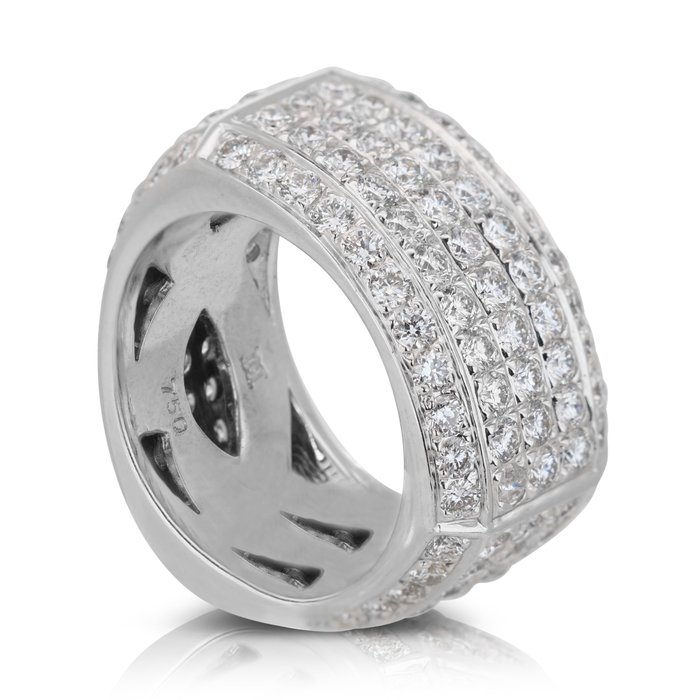 Ring - 18 kraat Hvidguld -  3.00ct. tw. Diamant (Natur)