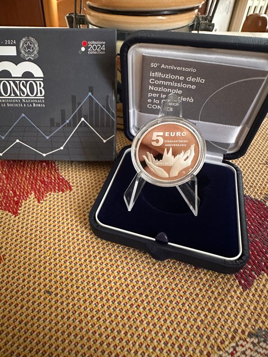 Italien. 5 Euro 2024 "CONSOB" Proof  (Ingen mindstepris)