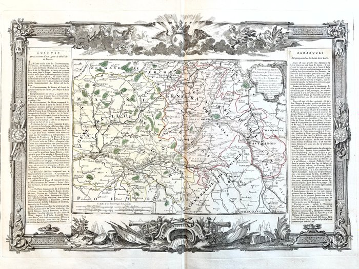 Frankrig - Touraine, Tours, Saumur, Loiret, Orléans, Sancerre, Ambroise, Beauce; Louis Charles Desnos - Gouvernement d'Orléanois, de Touraine, Maine, Anjou, Saumur - 1761-1780