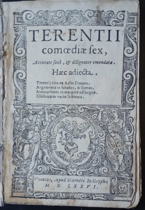 Terentius Afer - Terentij Comoediae sex, accurate sane - 1576