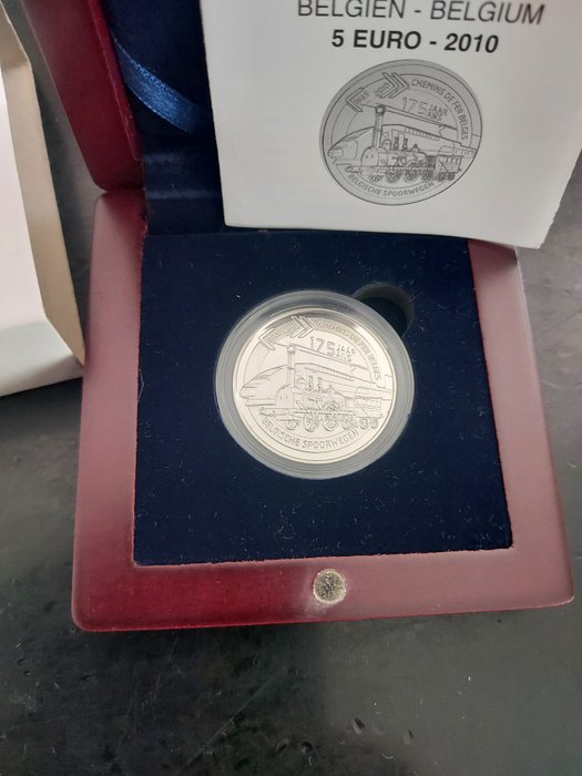 Belgien 5 Euro 2010 "175° Anniversario Ferrovie" Proof  (Ingen mindstepris)