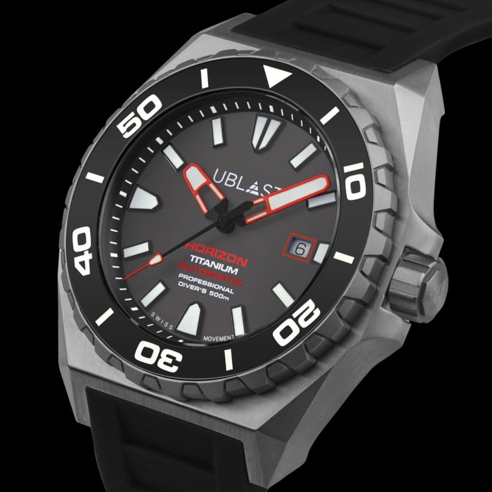 Ublast - Horizon Titanium - Professional Diver 500M - REF.UBHO45BK - Mænd - Ny