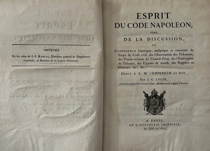 Locré de Boissy Jean Guillaume - Esprit du code Napoleon - 1805-1814