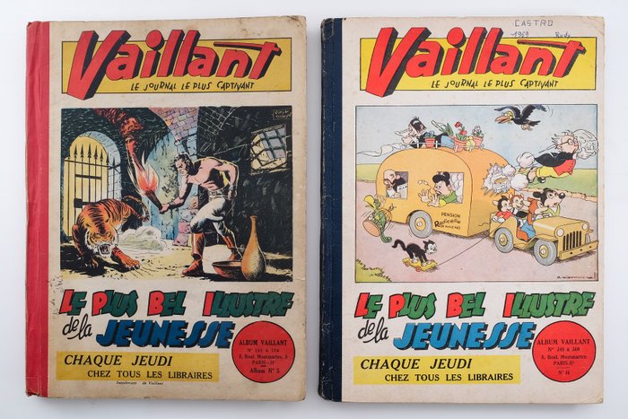 Vaillant - Reliures éditeur de la première série - 6 Albums - Første udgave - 1948/1955