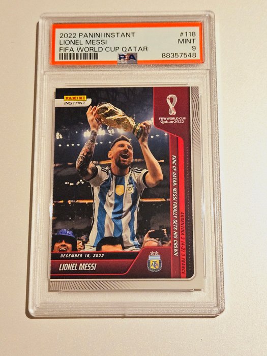 2022 Panini Instant World Cup Lionel Messi #118, #119 PSA 9 - 2 Graded card