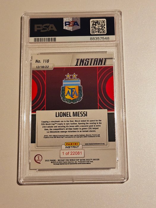 2022 Panini Instant World Cup Lionel Messi #118, #119 PSA 9 - 2 Graded card