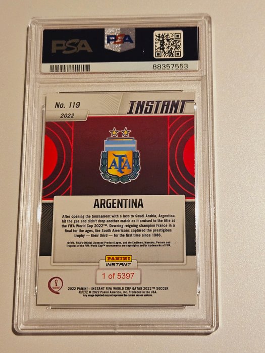 2022 Panini Instant World Cup Lionel Messi #118, #119 PSA 9 - 2 Graded card