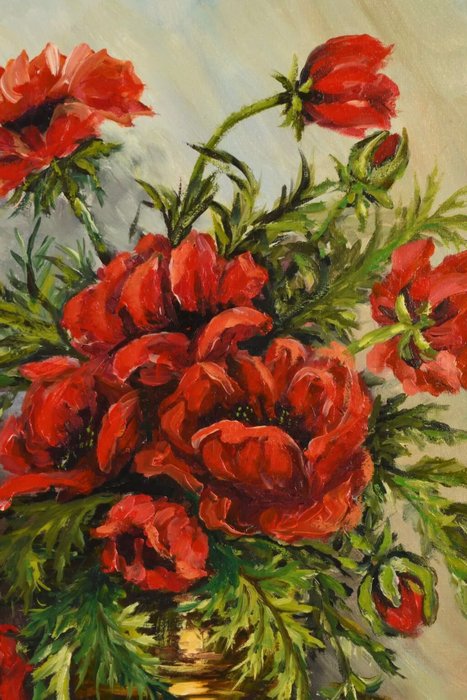 A. Saballus (XX) - Vase of red poppies