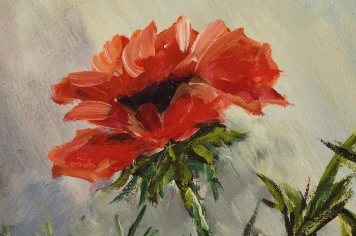 A. Saballus (XX) - Vase of red poppies