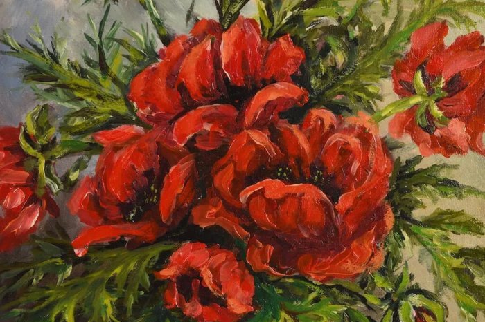 A. Saballus (XX) - Vase of red poppies