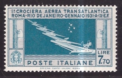 Italien Kongerige 1930 - 7,70 lire Balbo's Transatlantic Cruise - Sassone N. 25