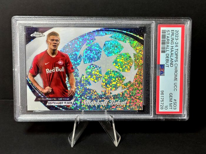 2023/24 Topps Chrome UCC Erling Haaland - Starball Debut PSA 10 Graded card