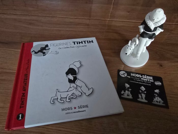 Tintin - Figurine en blanc et noir HS Tintin aviateur et milou à Berlin - Tintin au pays des Soviets