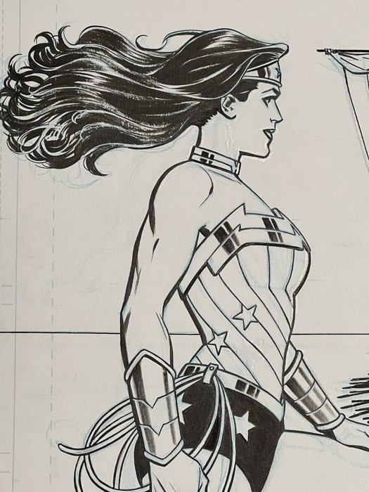 Goran Sudzuka - 2 Original drawing - Wonder Woman - Annual #1 Page 13/14 (Prliminary) + Page 14 (Splash Page)