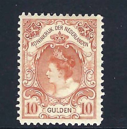 Holland 1905 - Dronning Wilhelmina med pelskrave + synsattest - NVPH 80