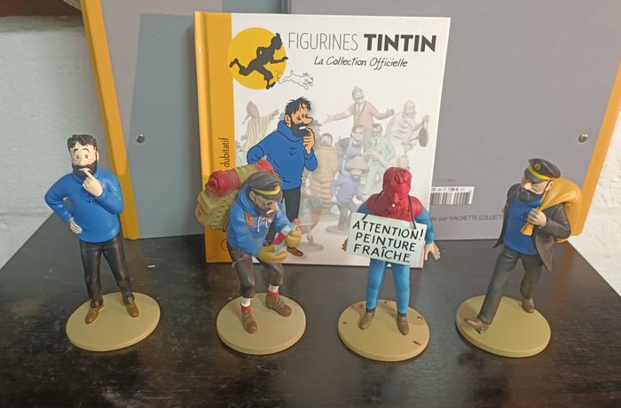 Tintin - 4 figurines differente de haddock herge avec cert et livres