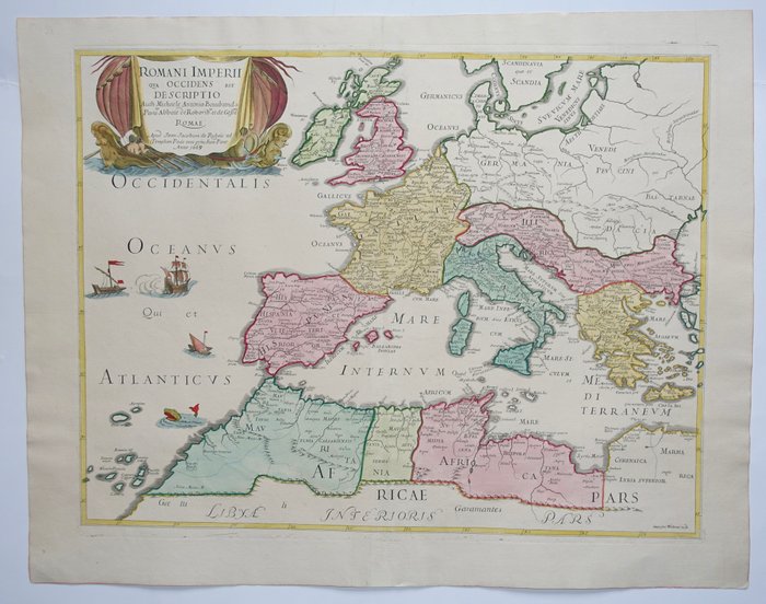 Europa - Romerriget; Jacobus de Rubeis - Romani Imperii Qua Occidens Est Descriptio - 1669