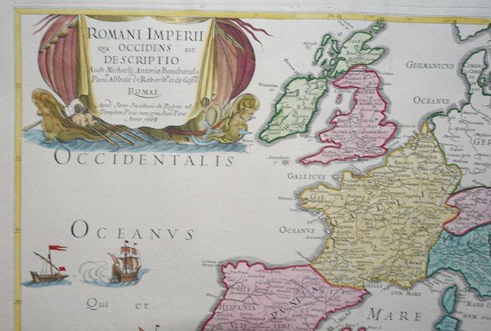 Europa - Romerriget; Jacobus de Rubeis - Romani Imperii Qua Occidens Est Descriptio - 1669