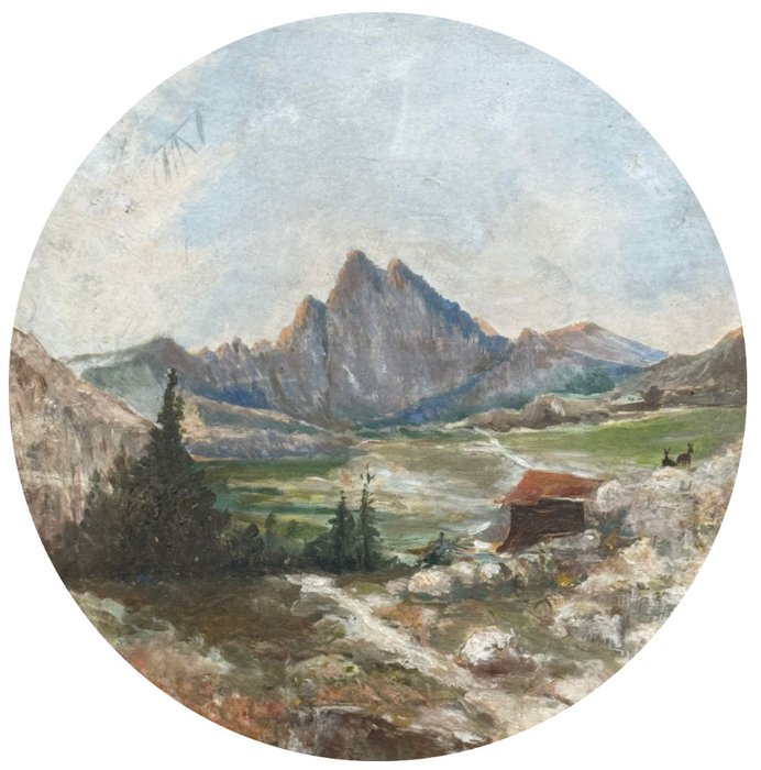 Italiensk skole (XX) - Paesaggio con montagne