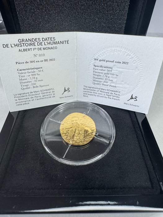 Frankrig. 50 Euro 2022 "Albert Ier" Proof