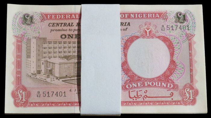 Nigeria - 100 x 1 Pound ND (1965) - Pick 8  (Ingen mindstepris)