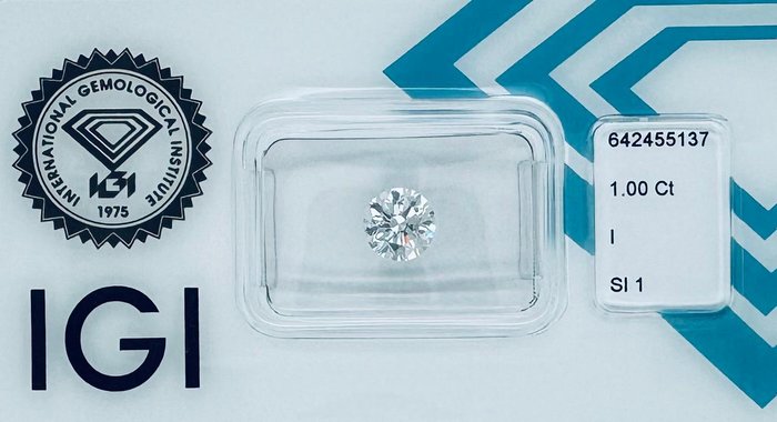 1 pcs Diamant  (Natur)  - 100 ct - Rund - I - SI1 - International Gemological Institute (IGI)