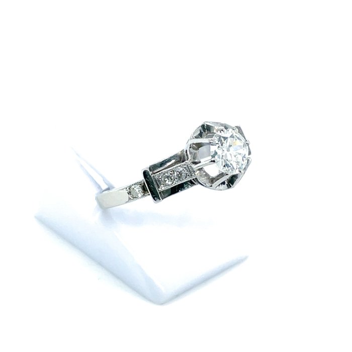 18 kraat Guld, Hvidguld - Ring - 0.59 ct Diamant - Diamanter