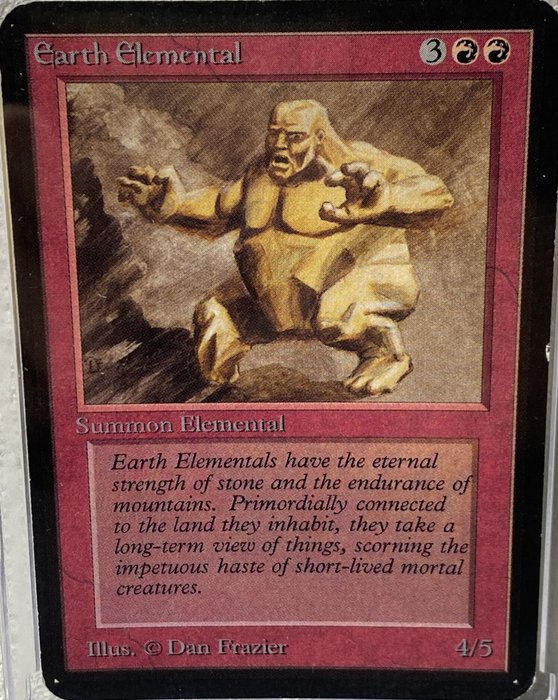 Wizards of The Coast - 1 Card - Earth Elemental, Limited Edition Alpha, Excellent (Misprint, very rare)