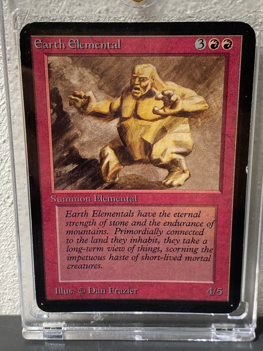 Wizards of The Coast - 1 Card - Earth Elemental, Limited Edition Alpha, Excellent (Misprint, very rare)