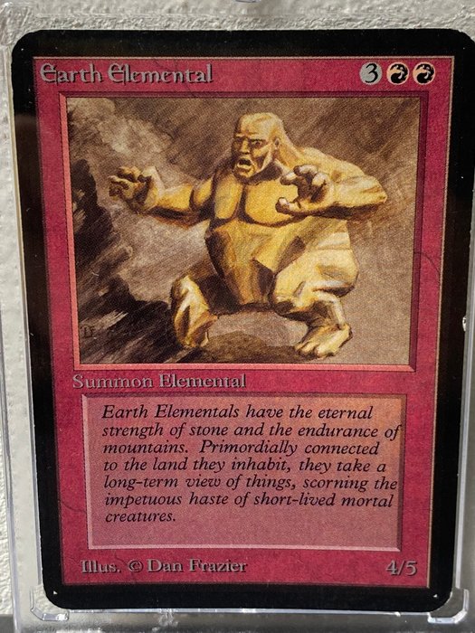 Wizards of The Coast - 1 Card - Earth Elemental, Limited Edition Alpha, Excellent (Misprint, very rare)