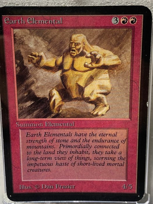 Wizards of The Coast - 1 Card - Earth Elemental, Limited Edition Alpha, Excellent (Misprint, very rare)